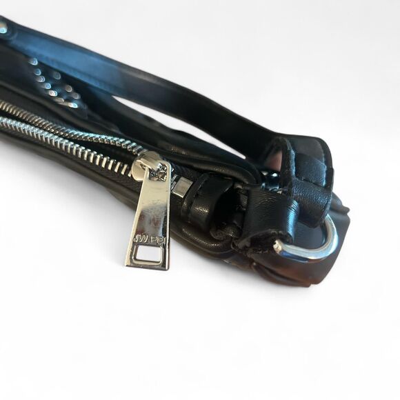 JW PEI Black Leather Eva Shoulder Bag Criss Cross Tie Up Silver Handbag - Picture 3 of 4